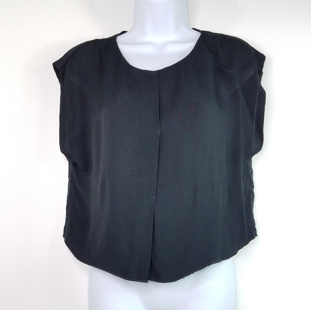 Zara mixed media boxy polka dot top